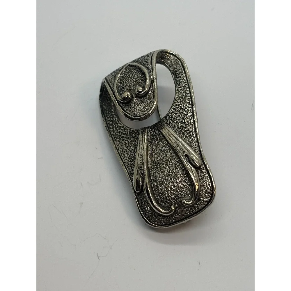 Vintage Sarah Coventry 1973 Eye Glass Holder Brooch Silver Tone - Picture 6 of 12